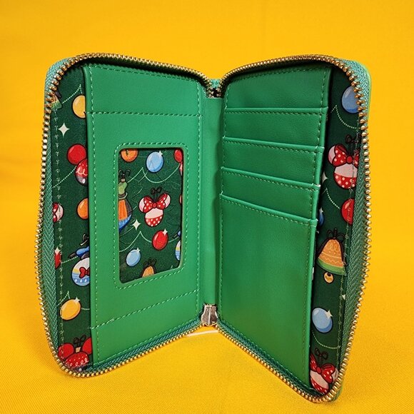 Loungefly Disney Chip N Dale Holiday Ornaments Christmas Tree Zip Around Wallet - Picture 7 of 10